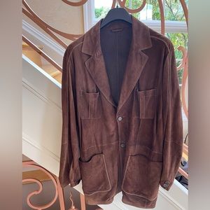 Via Veneto Kalos Vintage Suede Leather Jacket | Made in Spain | Size 56